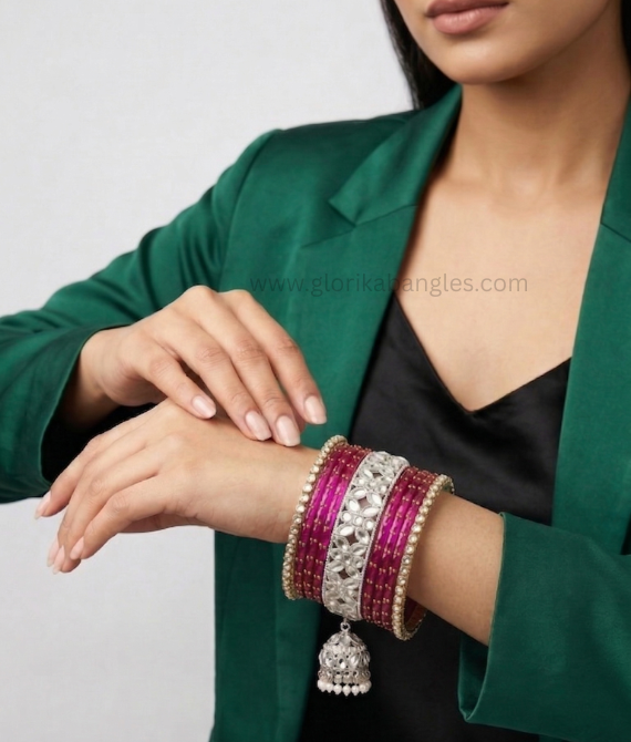 Pearl Drop Kada Set